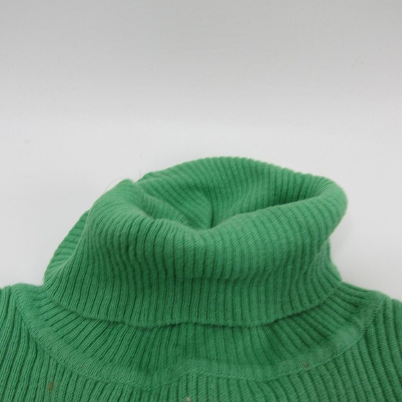 Faded Glory Womens Green Lawn Ribbed Knit‎ Turtleneck Top Size M (8/10) - Picture 2 of 7